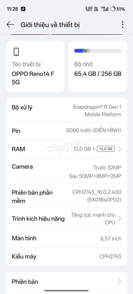 OPPO Reno14 F 5G 256GB. Mua bán Điện thoại tại Huyện Lộc Bình Lạng Sơn được đăng bởi Hơn Lý hình 1