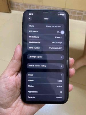 Apple iPhone 11 128GB Đen Zin 100%