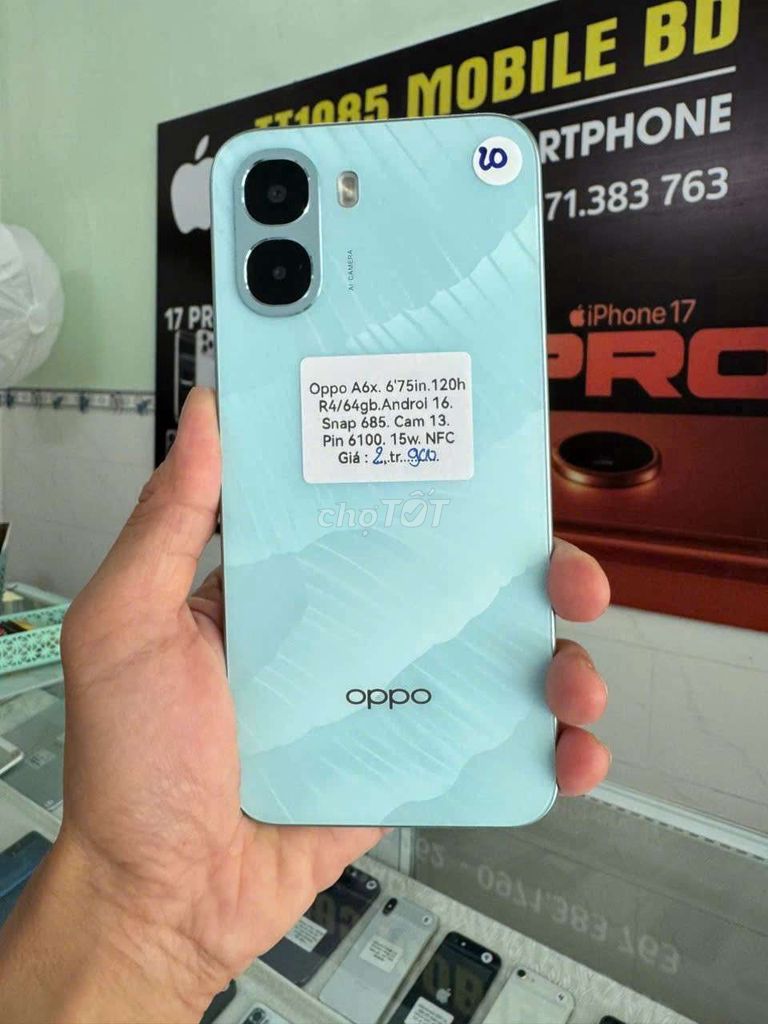 Oppo A6x 64GB Xanh. Mua bán Điện thoại tại Thành phố Thủ Dầu Một Bình Dương được đăng bởi TTMobileBD hình 1