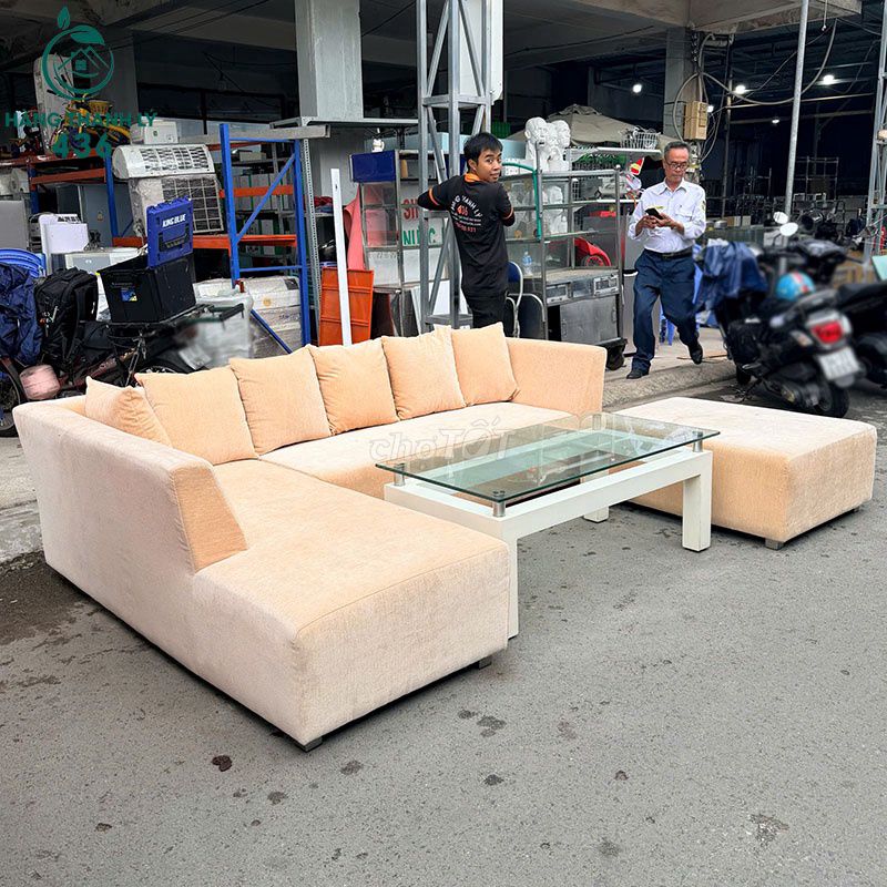 Sofa Góc L Vải Kính Kem Kèm Bàn Trà Cũ Mới 90%. Mua bán Bàn ghế tại Quận Tân Phú Tp Hồ Chí Minh được đăng bởi Công Ty TNHH TM DV INKPRO hình 1