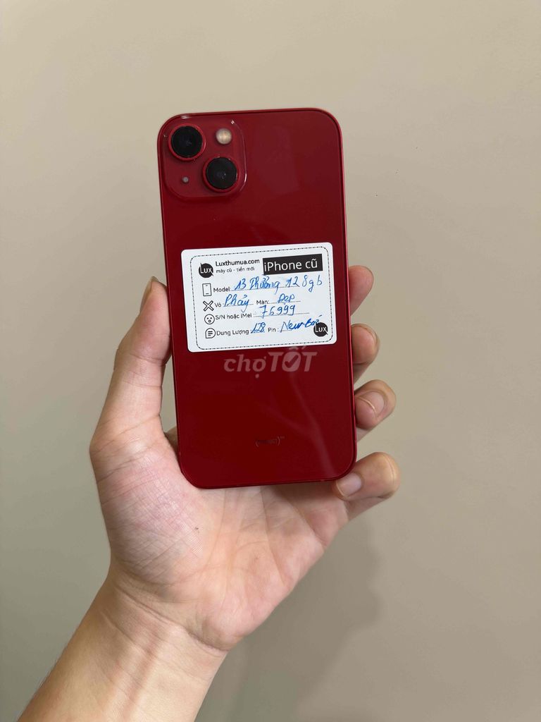 Apple iPhone 13 128GB Đỏ Đã sử dụng. Mua bán Điện thoại tại Quận Đống Đa Hà Nội được đăng bởi Luxthumua Tây Mỗ hình 1