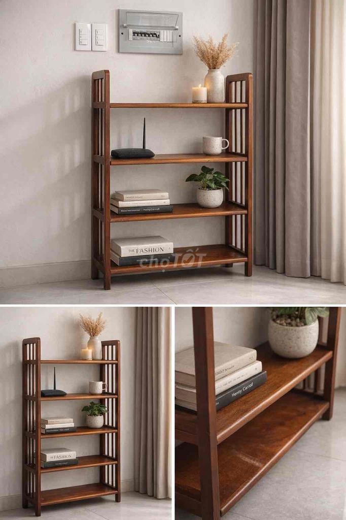 Kệ gỗ cao cấp 4 tầng Nâu ấm Đã sử dụng. Mua bán Tủ, kệ gia đình tại Quận 1 Tp Hồ Chí Minh được đăng bởi Thanh Huyền hình 1