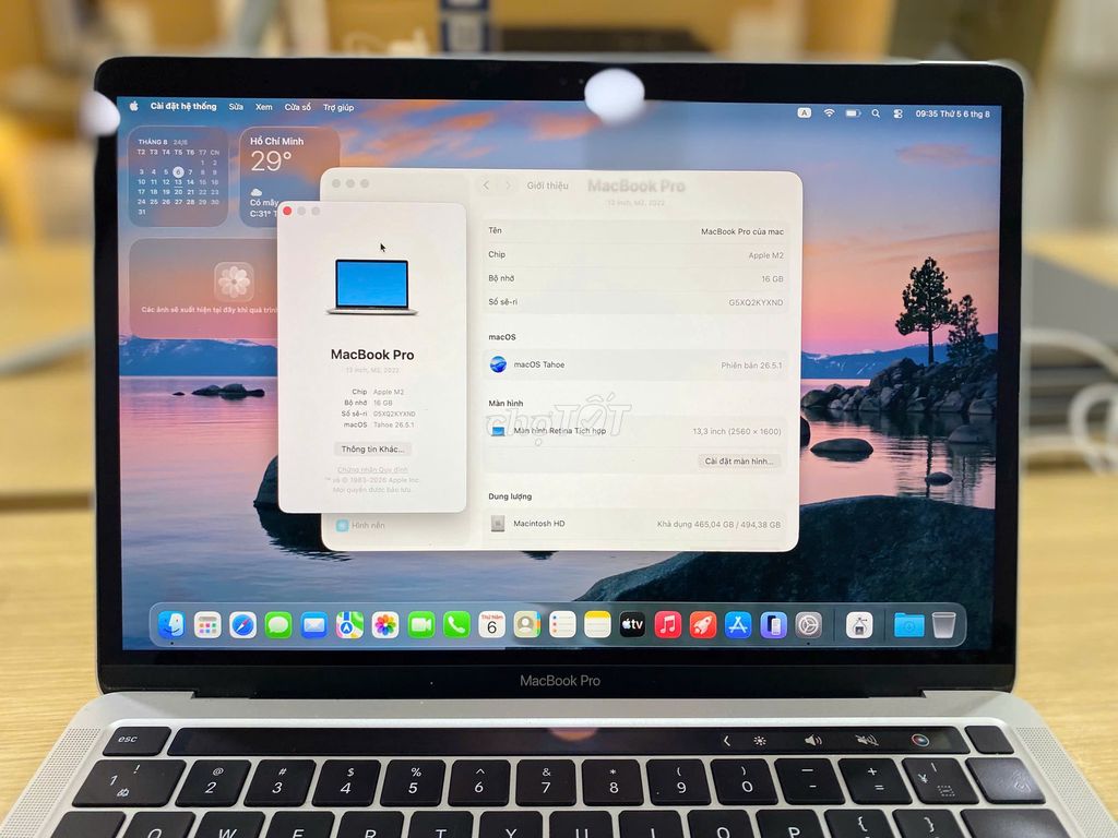 Macbook Pro 13" 2022 Chip M2 Ram 16Gb SSD 512Gb. Mua bán Laptop tại Quận 10 Tp Hồ Chí Minh được đăng bởi Lapvn hình 1