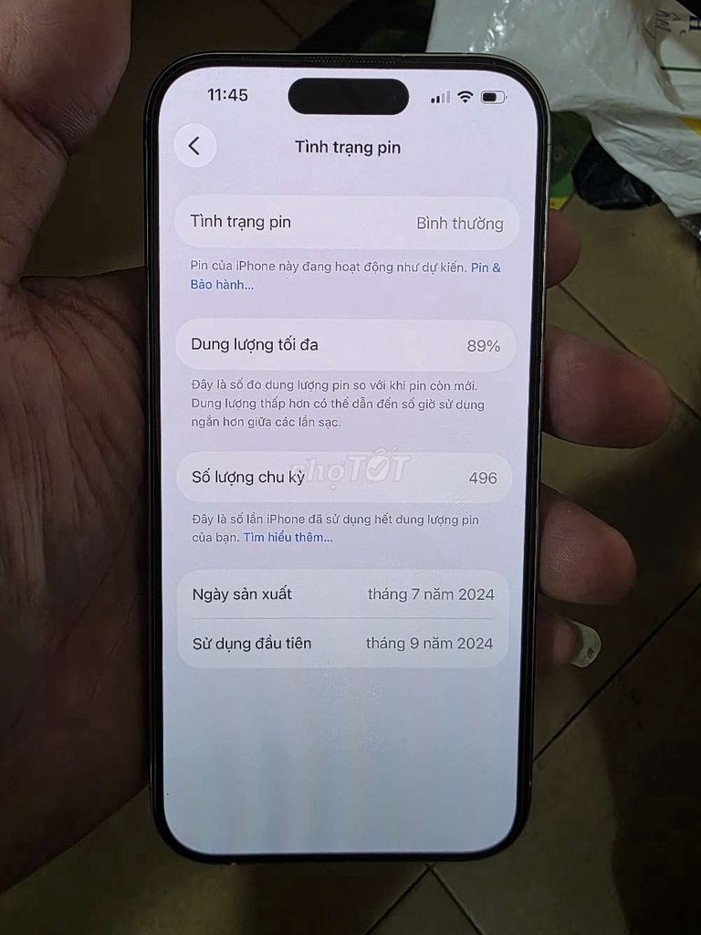 Apple iPhone 15 Pro 256GB Trắng 89%. Mua bán Điện thoại tại Quận 5 Tp Hồ Chí Minh được đăng bởi MN9999 hình 1