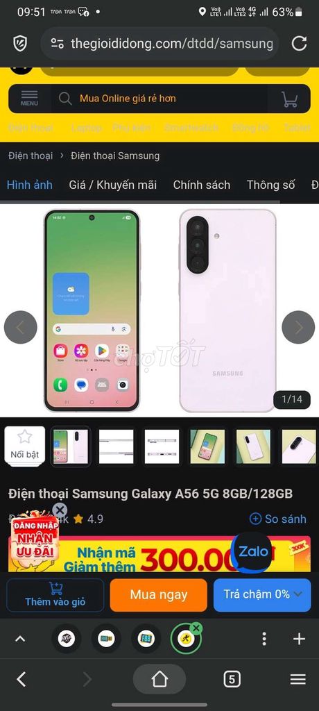 Samsung Galaxy A56 5G 8GB/128GB. Mua bán Điện thoại tại Quận Nam Từ Liêm Hà Nội được đăng bởi Con Mua Ngang Qua hình 1