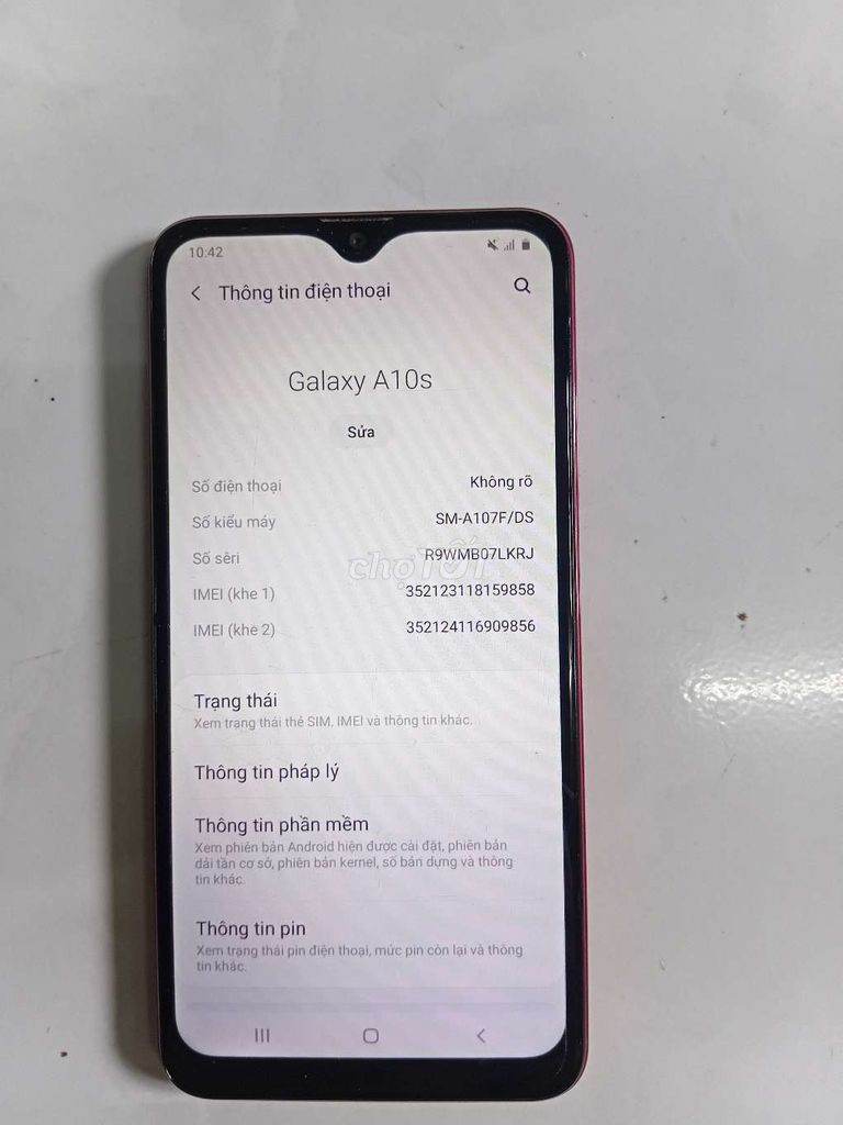 Samsung Galaxy A10s Đỏ Đã qua sử dụng. Mua bán Điện thoại tại Thành phố Vị Thanh Hậu Giang được đăng bởi nguyen an hình 1