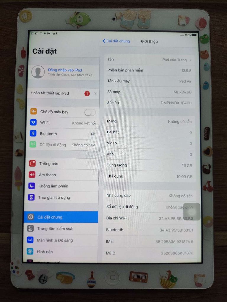 Apple iPad Air 16GB Bạc Có SIM. Mua bán Máy tính bảng tại Quận Long Biên Hà Nội được đăng bởi Cường hình 1