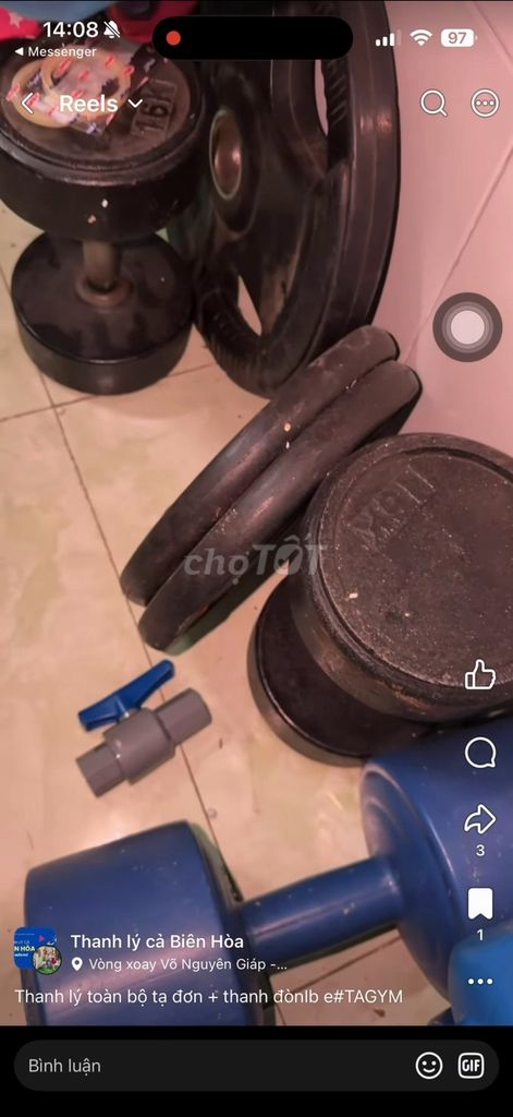Tạ Nhựa 10kg Đen Xanh.