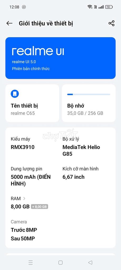 Realme C65 256GB Đen Ngân Hà. Mua bán Điện thoại tại Thành phố Huế Thừa Thiên Huế được đăng bởi Hồ Quốc Duy hình 1