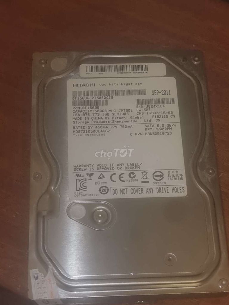 Ổ cứng HDD 500GB. Mua bán Linh kiện (RAM, Card...) tại Quận Ba Đình Hà Nội được đăng bởi Timôphây hình 1
