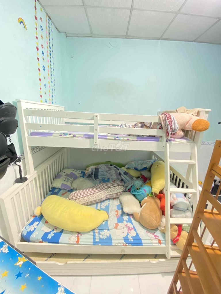 Giường tầng Gỗ Trắng cho bé. Mua bán Giường, chăn ga gối nệm tại Quận Bình Tân Tp Hồ Chí Minh được đăng bởi Thuý hình 1