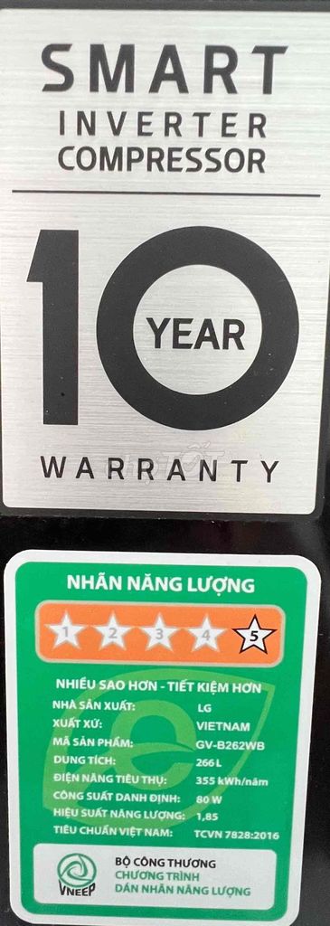 Tủ lạnh LG GV-B262WB 266L Đã sử dụng. Mua bán Tủ lạnh tại Huyện Nhơn Trạch Đồng Nai được đăng bởi Ryan  hình 1