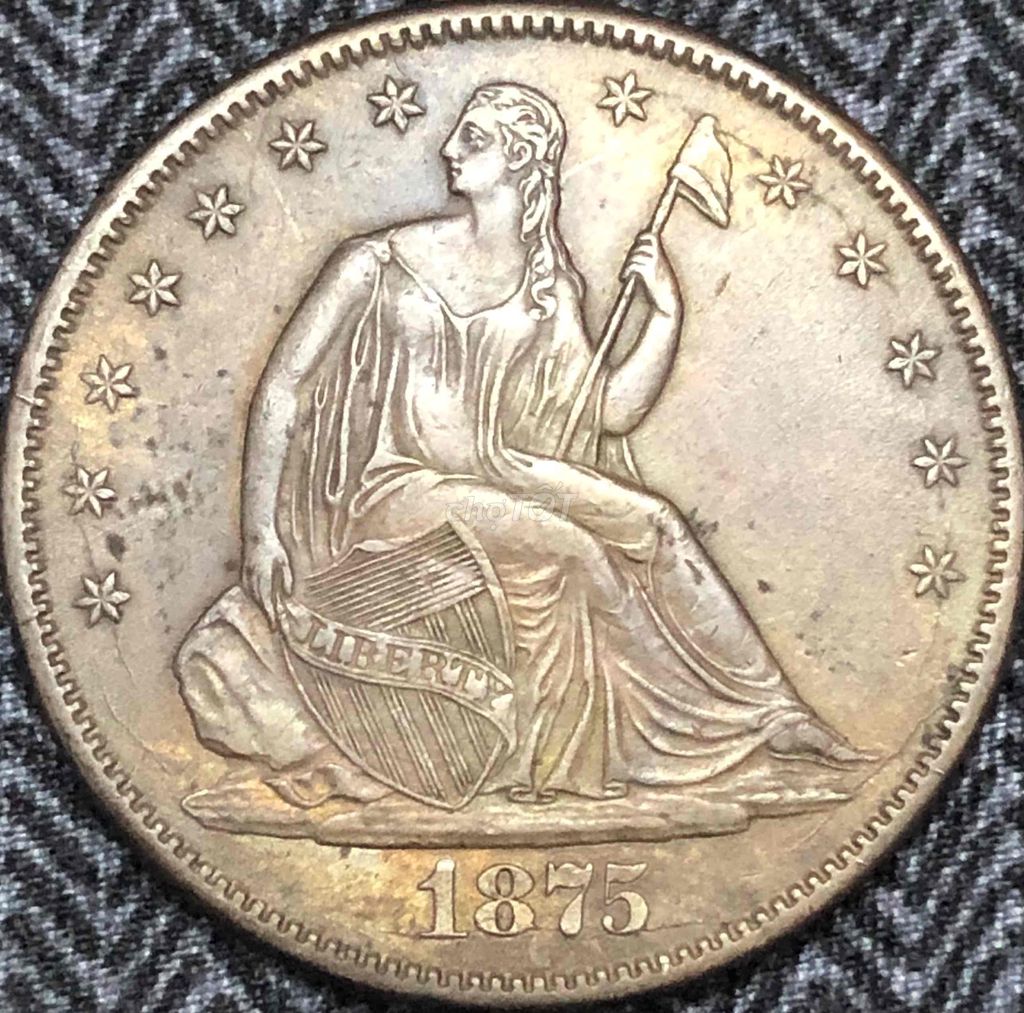 giao lưu xu Liberty Half Dollar 1875-S