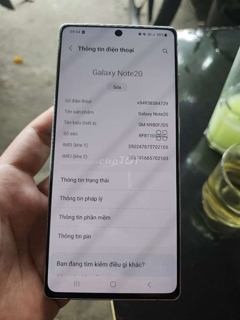 Samsung Galaxy Note20 256GB Xanh. Mua bán Điện thoại tại Thành phố Thủ Đức Tp Hồ Chí Minh được đăng bởi Vũ Quốc Việt hình 1
