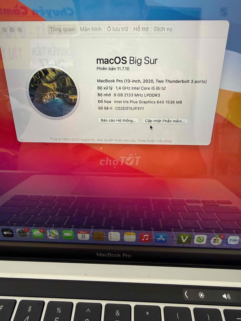 MacBook Pro 13” 2020 i5 8GB/251G. Mua bán Laptop tại Quận Bình Tân Tp Hồ Chí Minh được đăng bởi CẦM ĐỒ VĨNH LỘC hình 1