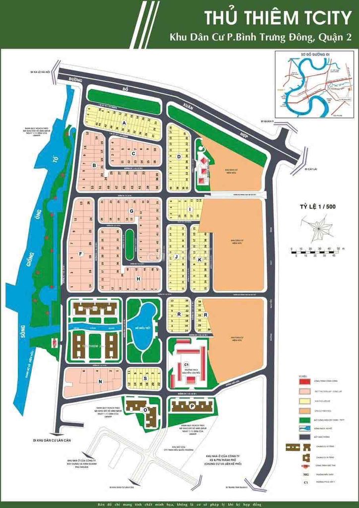 KDC Đông Thủ Thiêm nền nhà phố đường thông cách The Global 1km