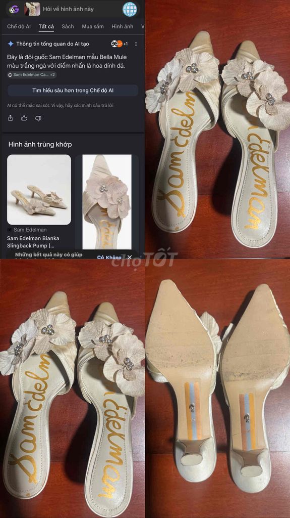 Giày cao gót Sam Edelman Bella Mule Trắng ngà. Mua bán Giày dép tại Huyện Hóc Môn Tp Hồ Chí Minh được đăng bởi Trần Ngọc Khánh Vy hình 1