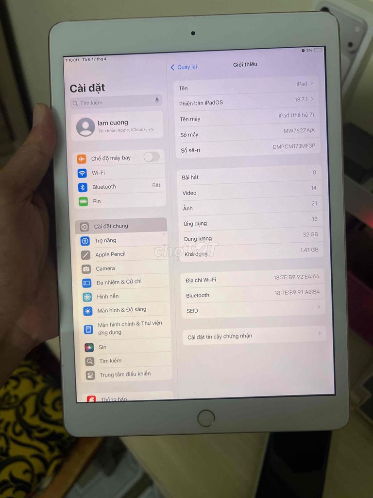 Apple iPad Gen 7 32GB Vàng. Mua bán Máy tính bảng tại Quận 8 Tp Hồ Chí Minh được đăng bởi thụy ngô hình 1