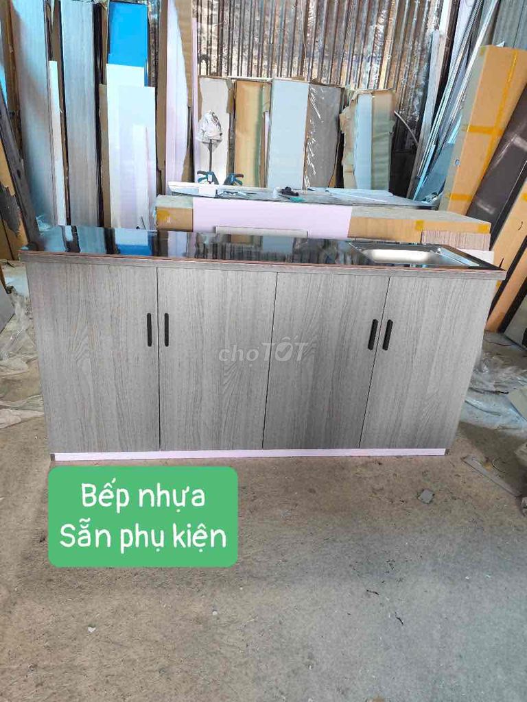 Tủ Bếp Nhựa bồn đơn kt 160cm #miễn ship