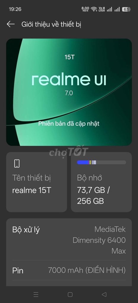 Realme 15T Xanh 8/256 có GL. Mua bán Điện thoại tại Quận 12 Tp Hồ Chí Minh được đăng bởi Dương Thành hình 1
