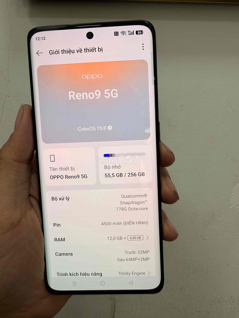 Oppo Reno9 5G Ram 12/256GB. Mua bán Điện thoại tại Thành phố Phan Thiết Bình Thuận được đăng bởi Minh Phát hình 1