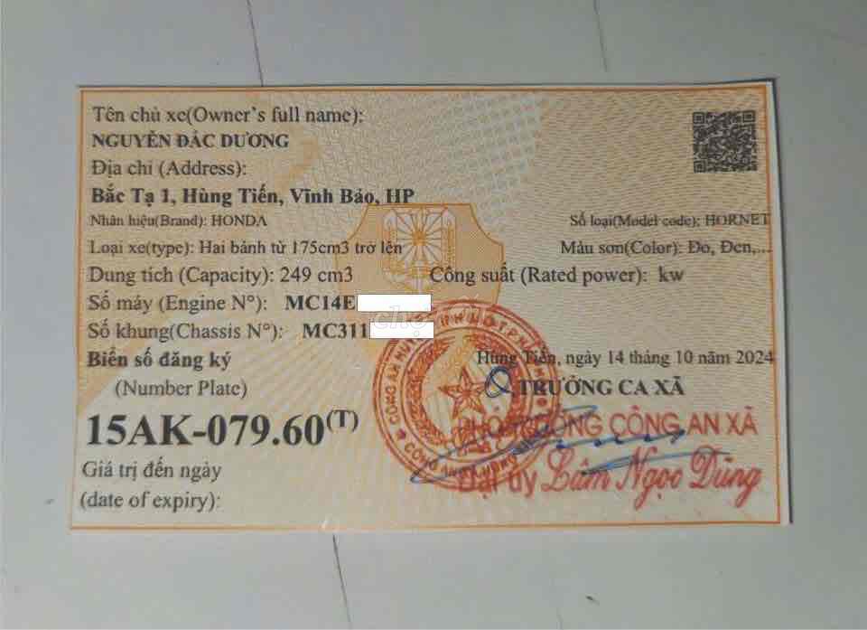 Hornet 250 chính chủ. Mua bán Xe máy tại Quận Hải An Hải Phòng được đăng bởi Dương Anh hình 3