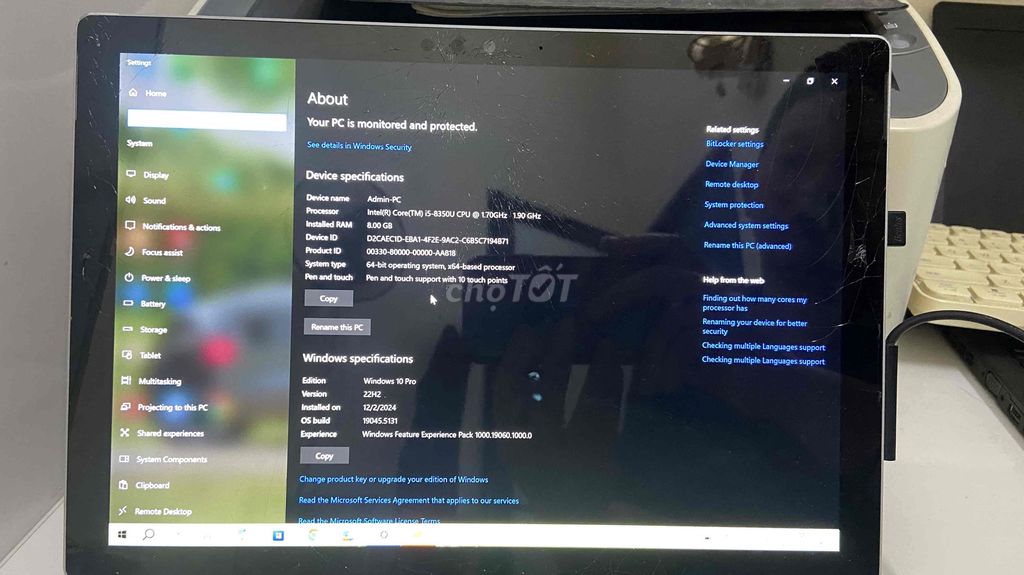 Microsoft Surface Pro 6 i5-8350U 8GB. Mua bán Máy tính bảng tại Huyện Nông Cống Thanh Hóa được đăng bởi Sâm Việt hình 1
