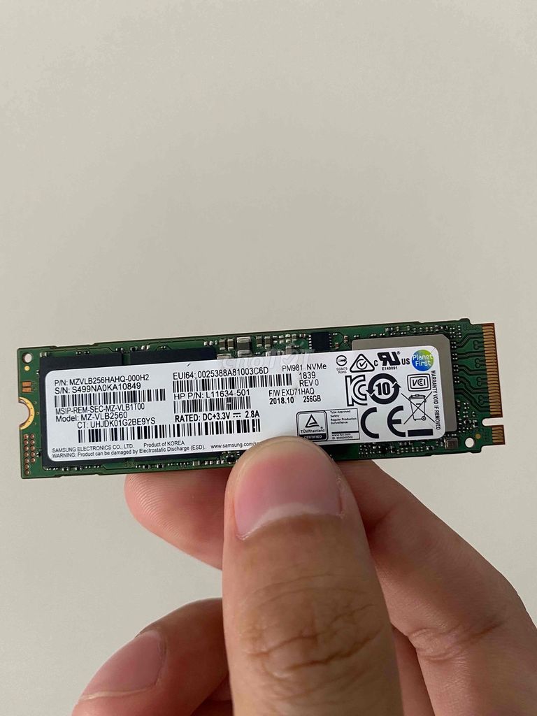 SSD Pcie Nvme 256G Samsung mỹ zin all sẵn Win 10