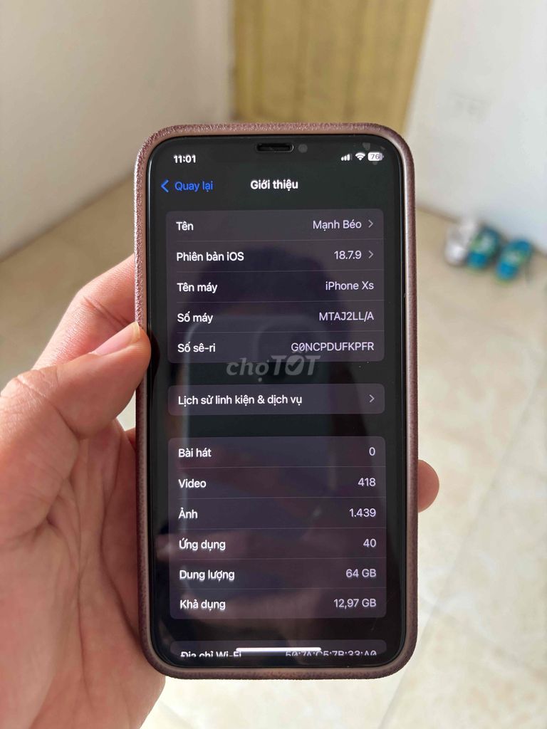 Apple iPhone Xs 64GB Vàng Đồng Like New. Mua bán Điện thoại tại Quận Tây Hồ Hà Nội được đăng bởi Nguyễn Mạnh hình 1