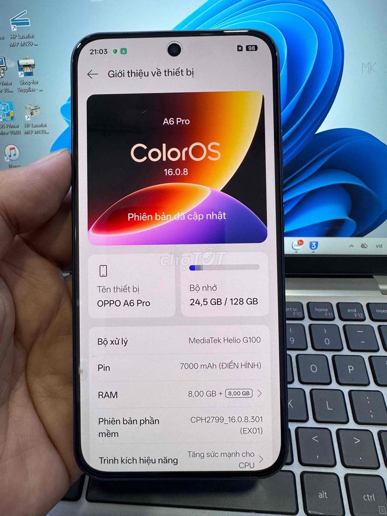 Oppo A6 Pro 128GB Xanh Đã sử dụng. Mua bán Điện thoại tại Quận 6 Tp Hồ Chí Minh được đăng bởi QUỐC THIÊN BÁN GÓP 0 ĐỒNG  hình 1