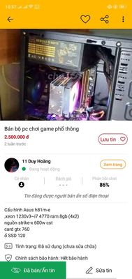 Bán bộ máy tính chơi game giá rẻ