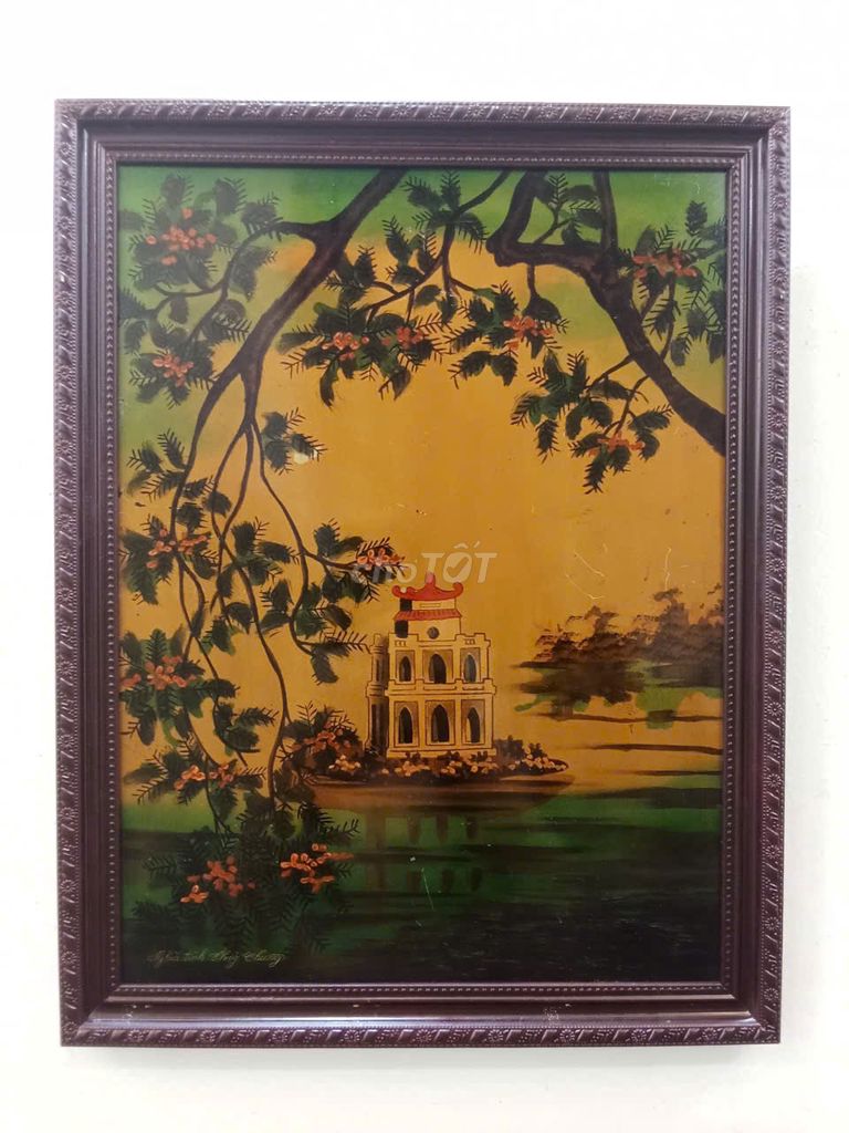 Tranh sơn mài Hồ Gươm 44x34 cm. Mua bán Đồ sưu tầm, đồ cổ tại Quận Hoàng Mai Hà Nội được đăng bởi Mai Xuân Tình hình 1