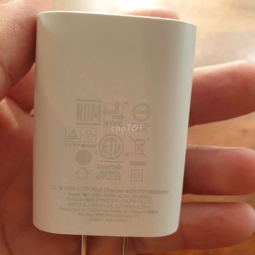 Cóc sạc Belkin Mỹ 25W chuyên Iphone mua TGDĐ