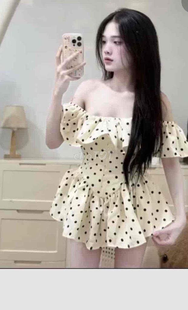 váy chấm bi kem M. Mua bán Quần áo tại Huyện Kế Sách Sóc Trăng được đăng bởi Thuý Ngân hình 1