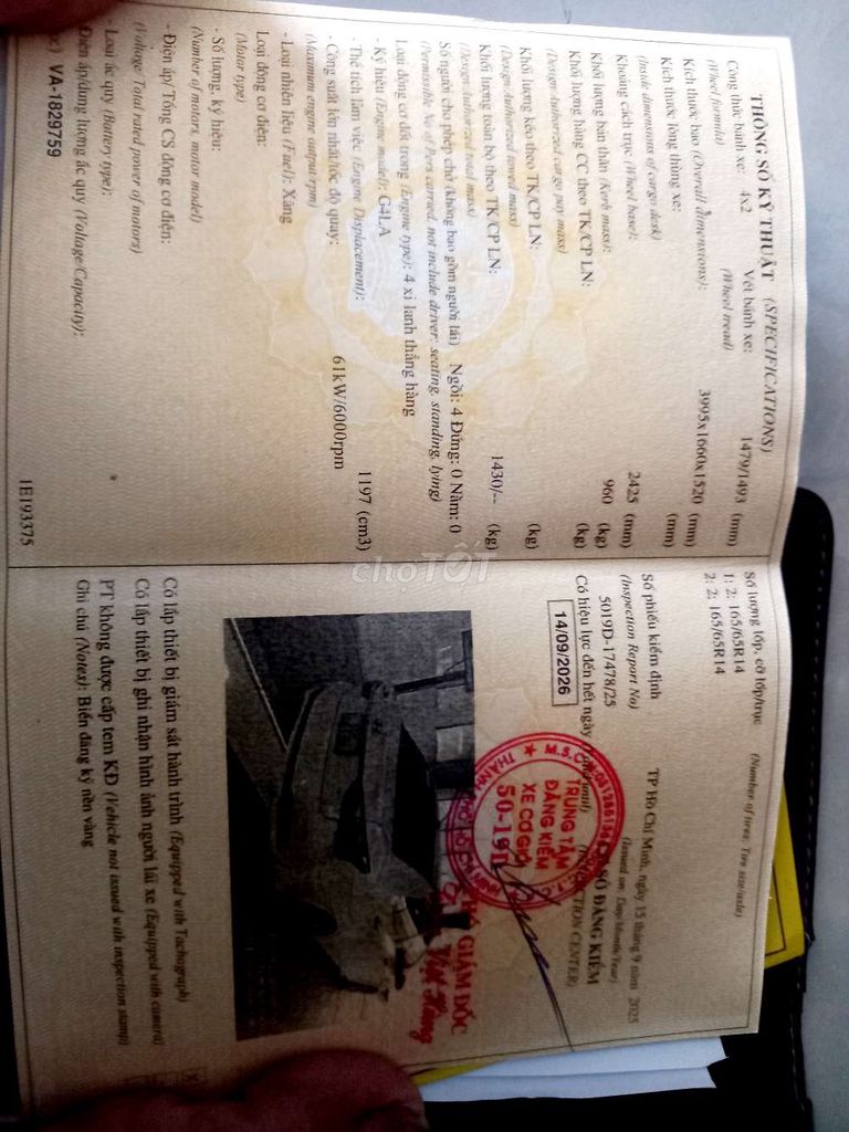 2020 Sedan 1.2 MT Base - 103000 km. Mua bán Ô tô tại Quận Bình Tân Tp Hồ Chí Minh được đăng bởi Bảo Châu hình 11