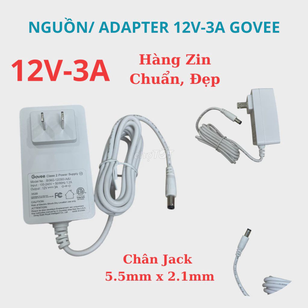 Nguồn Sạc/ Adapter 12V-3A GOVEE. Hàng Zin . Mua bán Phụ kiện (Màn hình, Chuột...) tại Quận Thanh Khê Đà Nẵng được đăng bởi  MÁY TÍNH pc hình 1