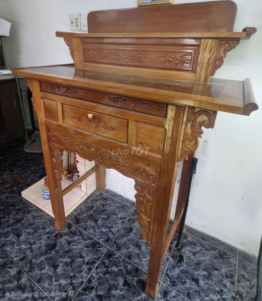 Bàn thờ Gỗ Nâu 1m6 x 1m3. Mua bán Nội thất, đồ gia dụng khác tại Thành phố Trà Vinh Trà Vinh được đăng bởi Nguyễn Phú hình 1