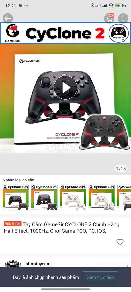 Tay cầm GameSir CYCLONE 2 Đen. Mua bán Thiết bị chơi game tại Thành phố Hồng Ngự Đồng Tháp được đăng bởi Quốc Trung hình 1