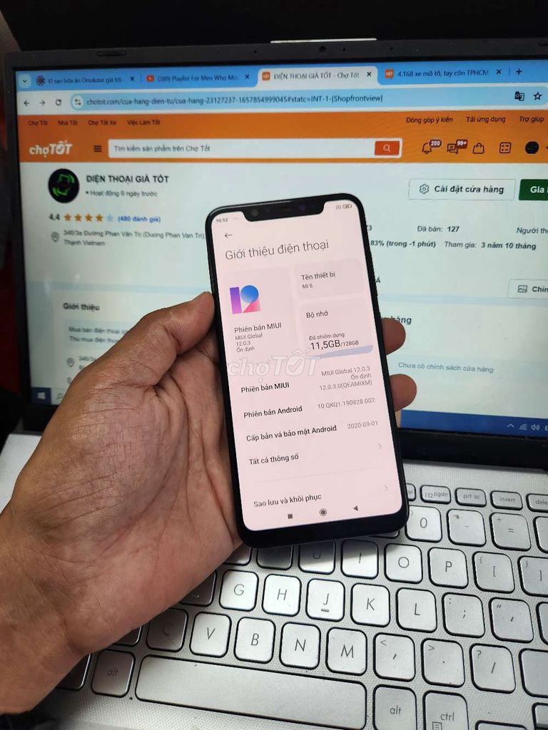 Xiaomi Mi 8 6GB.128GB SNAP 845 FULL CN . Mua bán Điện thoại tại Quận Bình Thạnh Tp Hồ Chí Minh được đăng bởi Dân Mobile hình 1