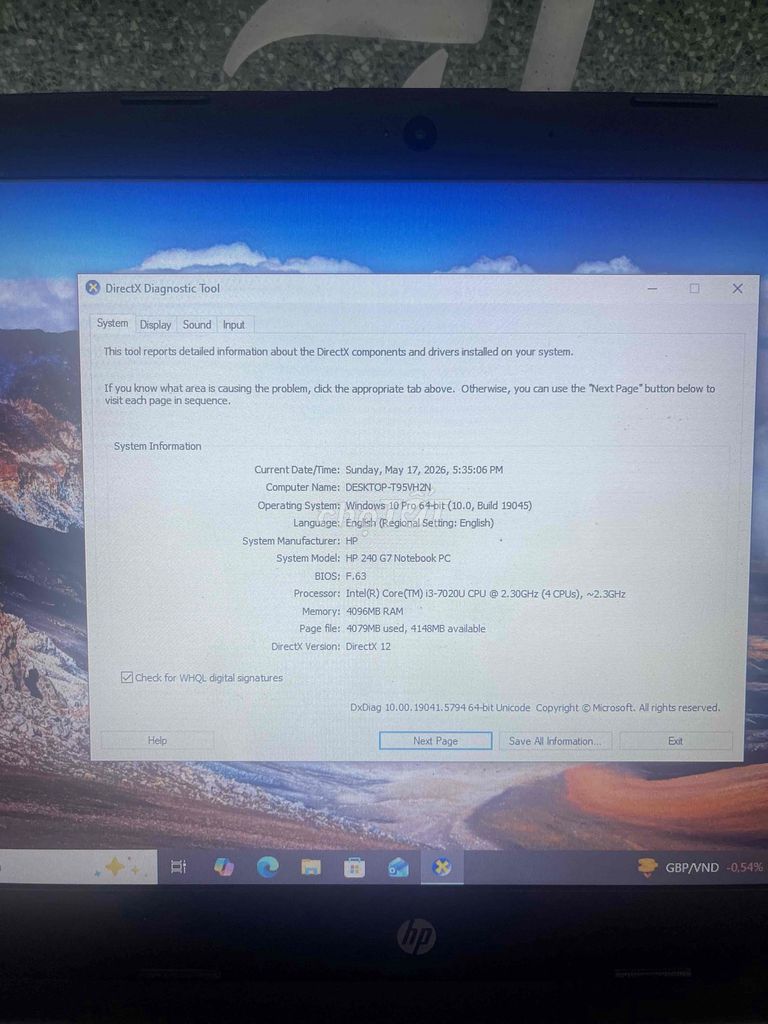 HP 240 G7 i3-7020U 4GB Đen. Mua bán Laptop tại Huyện Gò Dầu Tây Ninh được đăng bởi Ngô Thanh Tùng hình 1