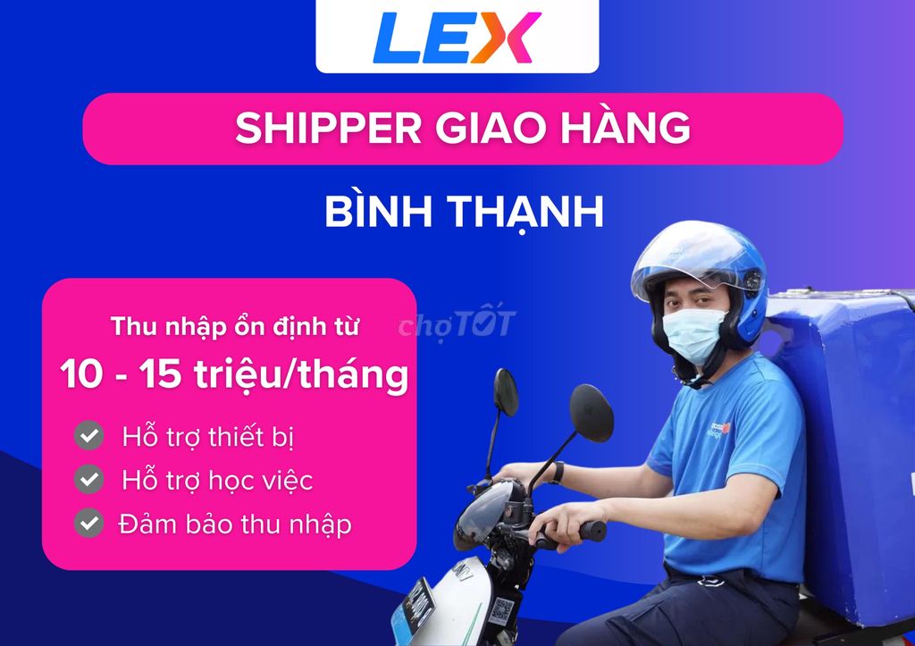 LAZADA BÌNH THẠNH | TUYỂN DỤNG SHIPPER GIAO HÀNG. Việc làm Tài xế giao hàng xe máy tại Quận Bình Thạnh Tp Hồ Chí Minh được đăng bởi Lazada Express hình 1