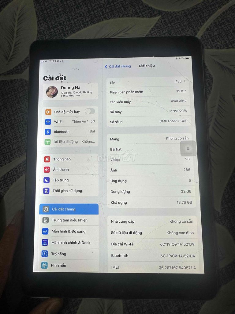 Apple iPad Air 2 32GB Bạc. Mua bán Máy tính bảng tại Quận 12 Tp Hồ Chí Minh được đăng bởi Hà AMY hình 1