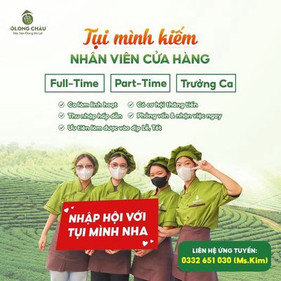 [QUẬN 3] TRÀ SỮA ÔLONG CHÂU TUYỂN NHÂN VIÊN