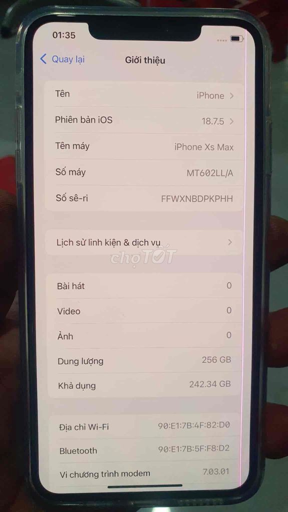 Apple iPhone Xs Max 256GB Đã dùng. Mua bán Điện thoại tại Huyện Xuân Lộc Đồng Nai được đăng bởi van bang hình 1