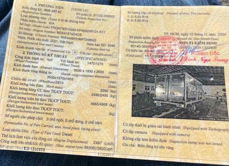 KIA K250 2.49 Tấn Thùng Kín 2021 Đẹp Zin. Mua bán Xe tải, xe ben tại Quận 12 Tp Hồ Chí Minh được đăng bởi Phát Đạt hình 5
