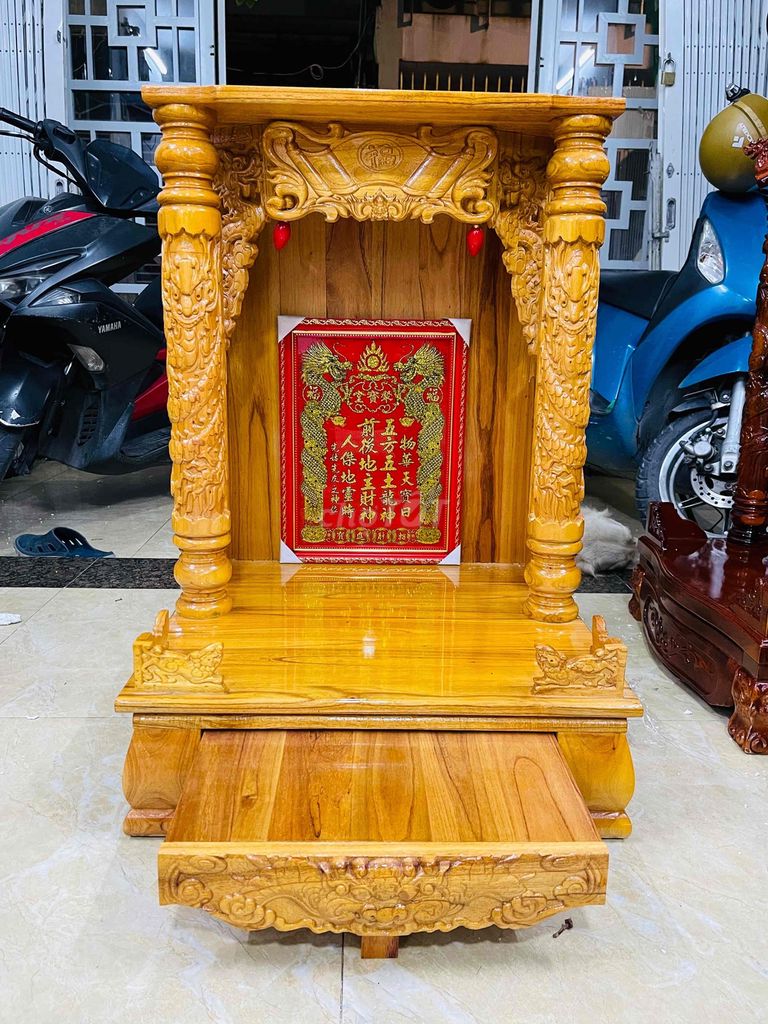 Bàn thờ ông địa gỗ xoan ngang 56 cm [hàng to]