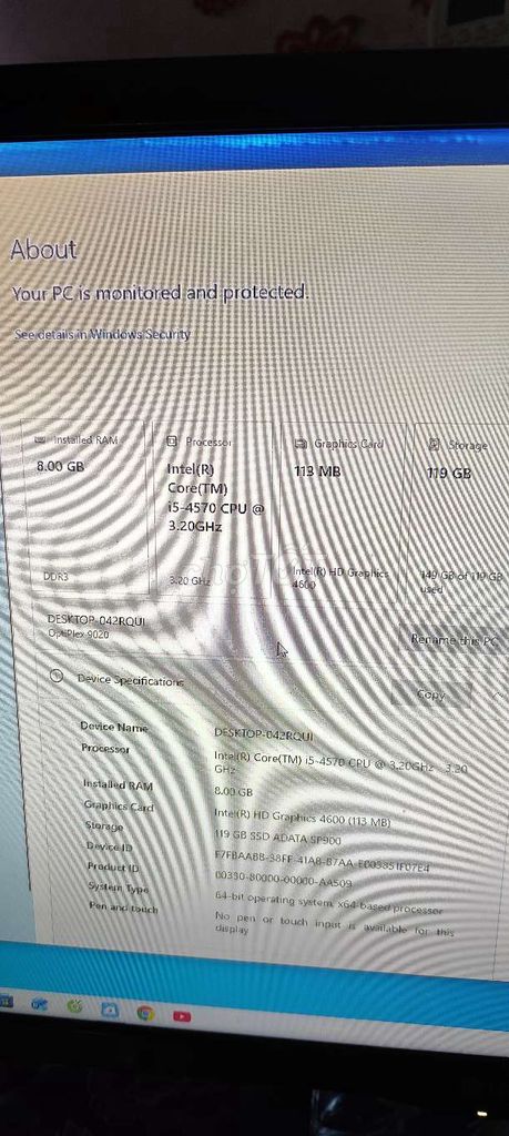 Dell Optiplex 9020 i5-4570 8GB/119GB. Mua bán Máy tính để bàn tại Huyện Châu Thành Bến Tre được đăng bởi tran thanh hình 1