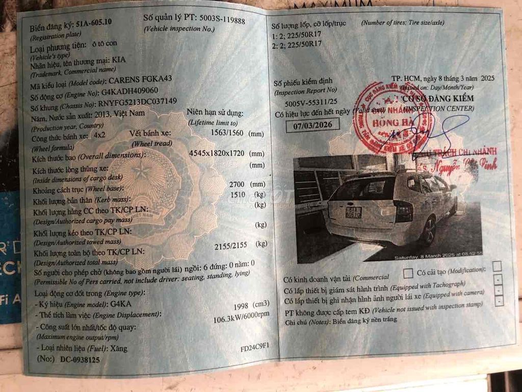 Kia Carens 7 chỗ 2013 full. Mua bán Ô tô tại Quận 12 Tp Hồ Chí Minh được đăng bởi A Kha hình 12