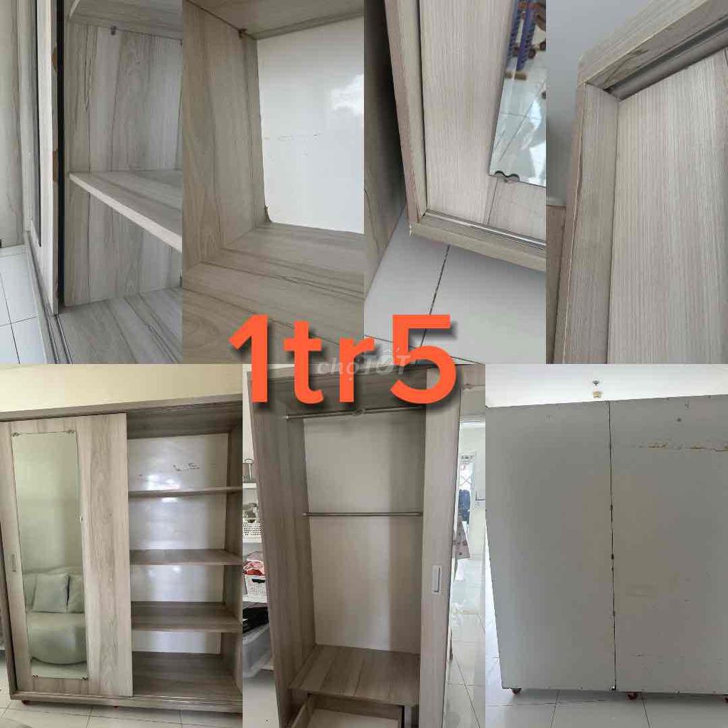 Tủ quần áo Gỗ 1m5x2m Vân gỗ Cửa lùa. Mua bán Tủ, kệ gia đình tại Huyện Bình Chánh Tp Hồ Chí Minh được đăng bởi Dang Huynh Ngoc Anh hình 1