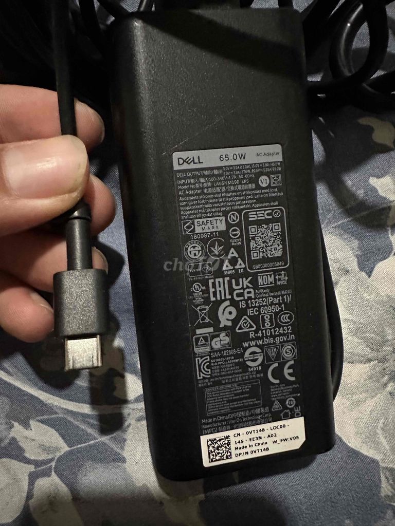 Sạc laptop Dell 65W Type C. Mua bán Phụ kiện (Màn hình, Chuột...) tại Huyện Xuyên Mộc Bà Rịa - Vũng Tàu được đăng bởi Tên chưa cung cấp hình 1